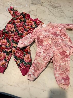 Velveteen Kids Floral and Pink Print Matching joggers 6 to 12